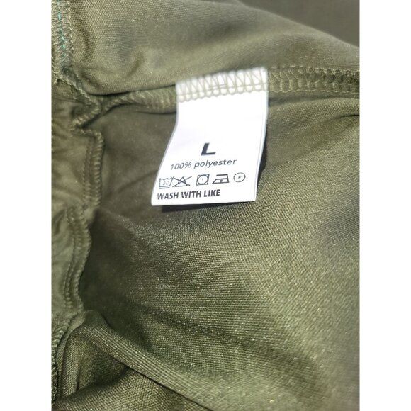 Womens Olive Activewear Set - T-Shirt & Joggers - 100% Polyester - Elastic Large - Picture 4 of 7